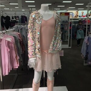Pink Sequin Jacket and Dress Set